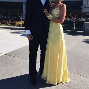 light yellow prom dress